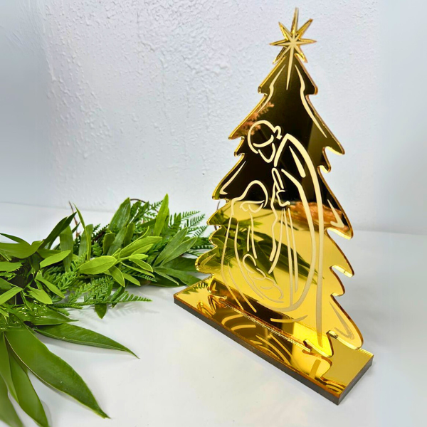 ✨ Nacimiento en Acrílico Espejo Dorado – Diseño Elegante y Minimalista ✨