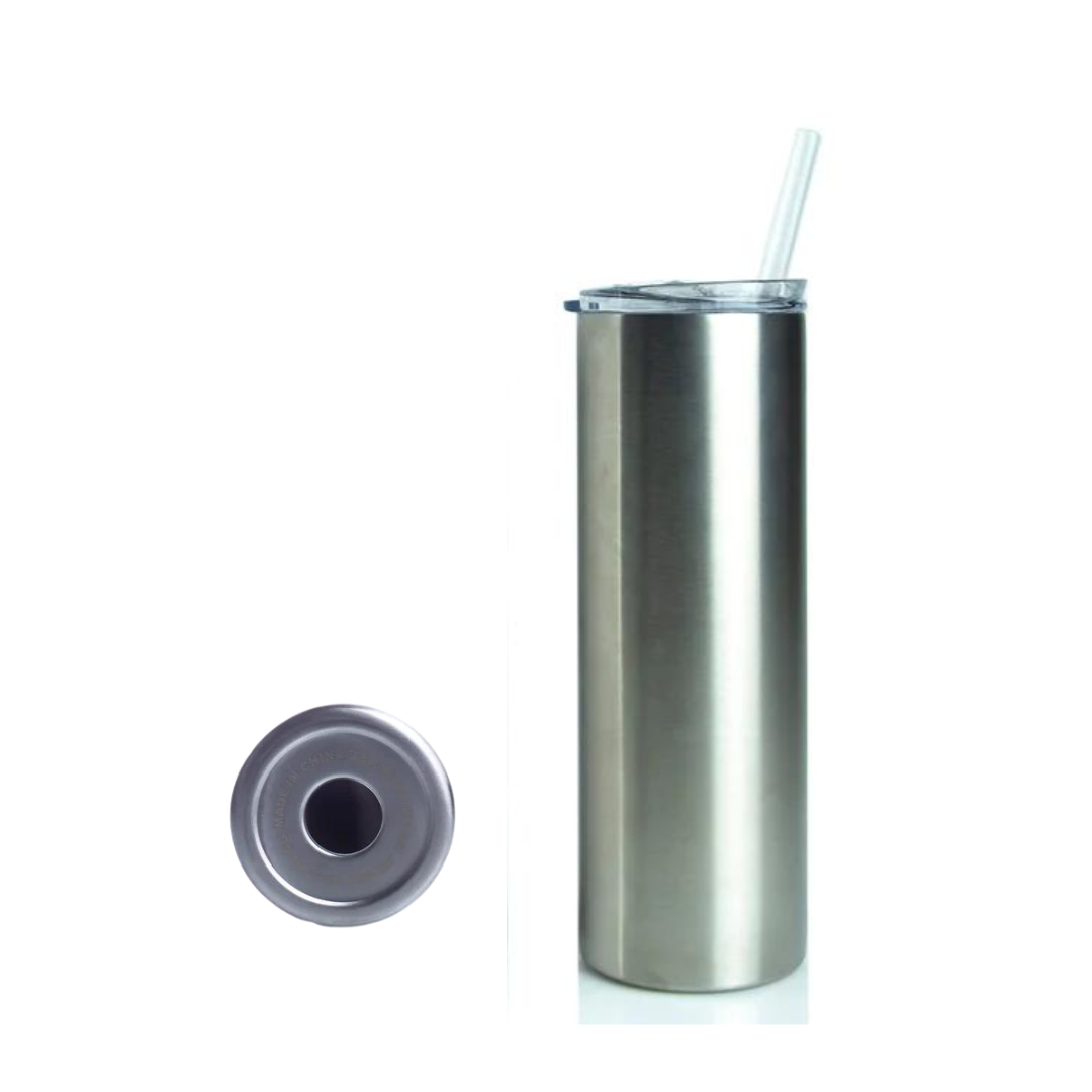 Straight Skinny Tumbler W/Sliding Lid & Straw. 15, 20 & 30oz