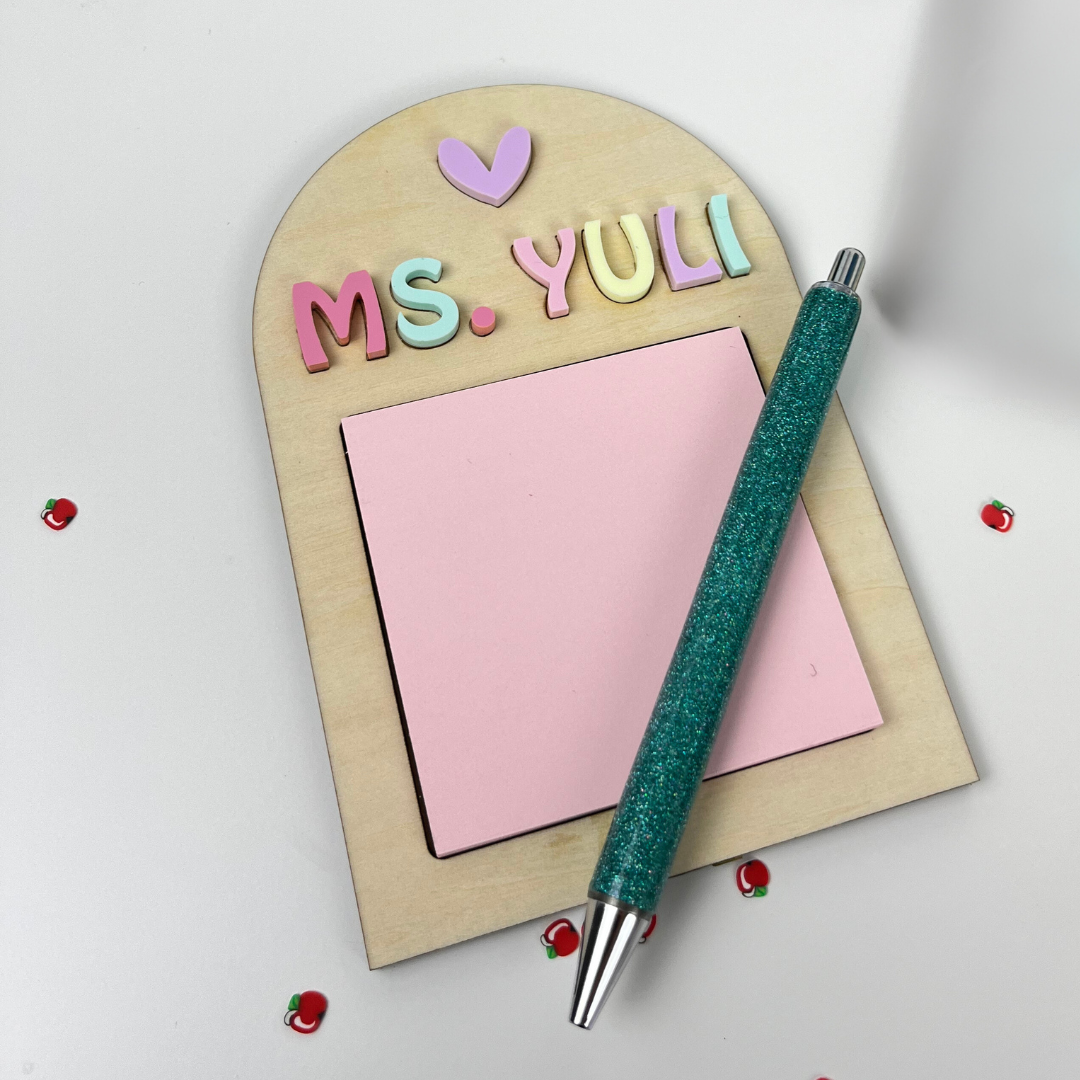Post it Note in Wood: Teachers