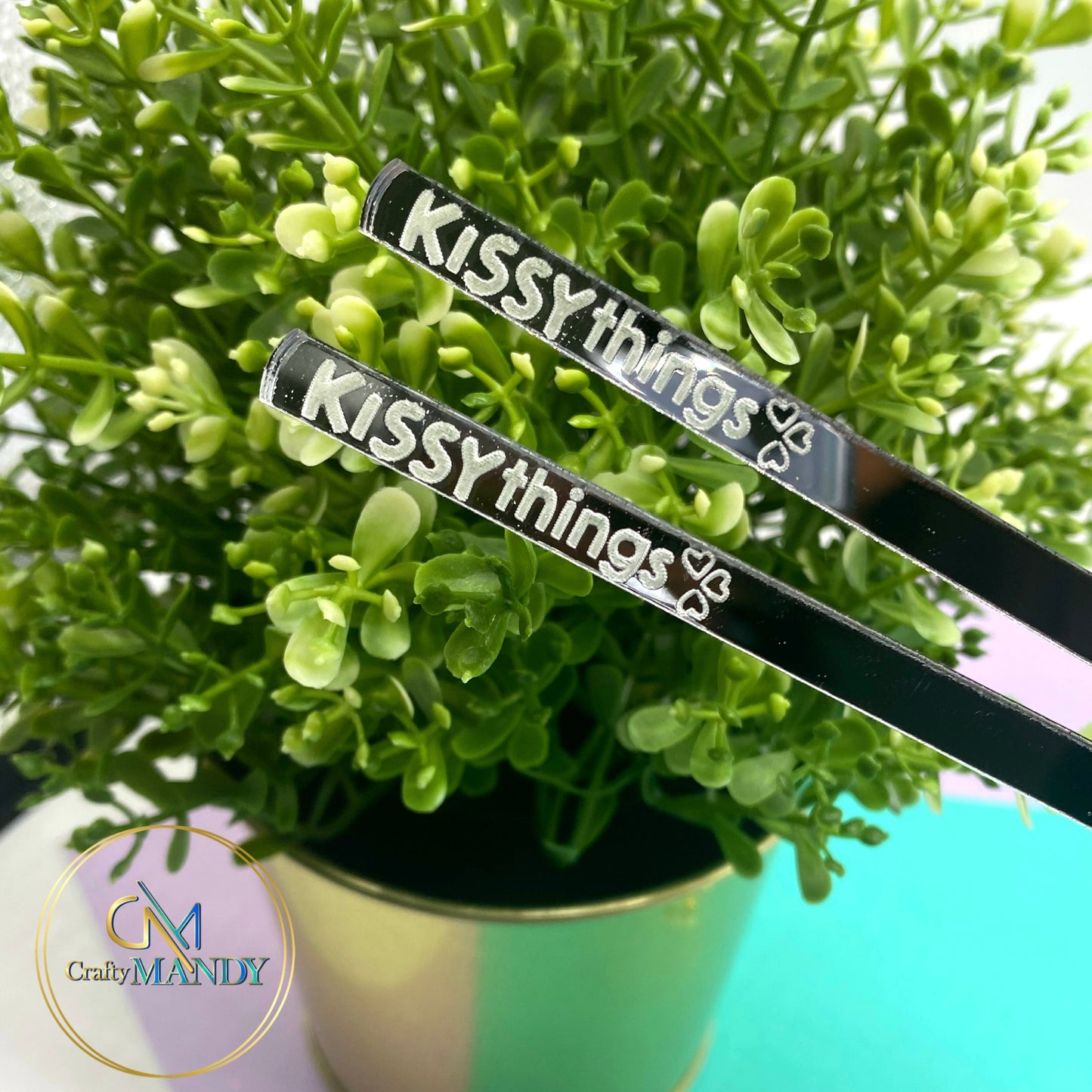 Personalized acrylic cake topper stick 7”