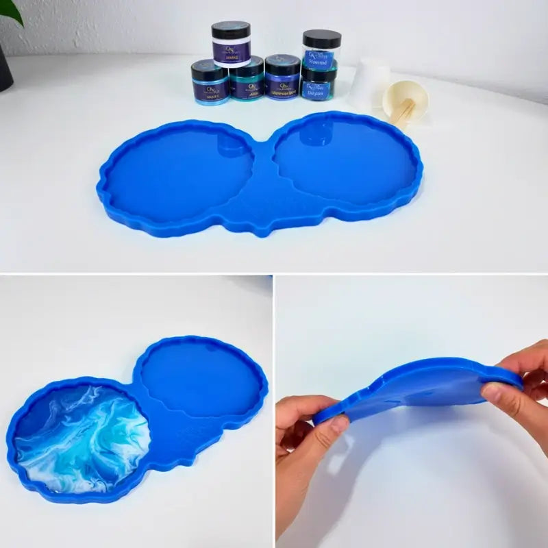 Molde Doble para Posavasos Grande de Resina