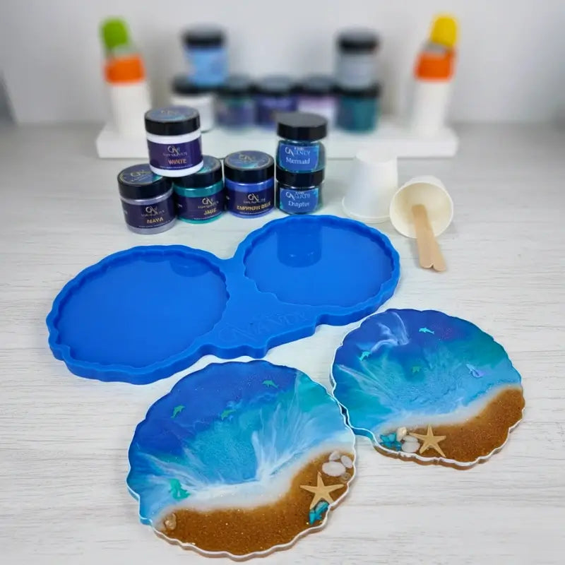 Molde Doble para Posavasos Grande de Resina