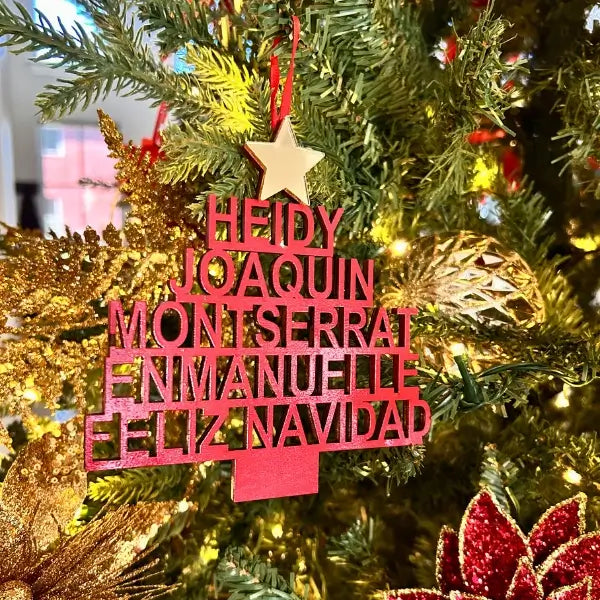 Ornaments Personalizados: Árbol de Letras Navideñas