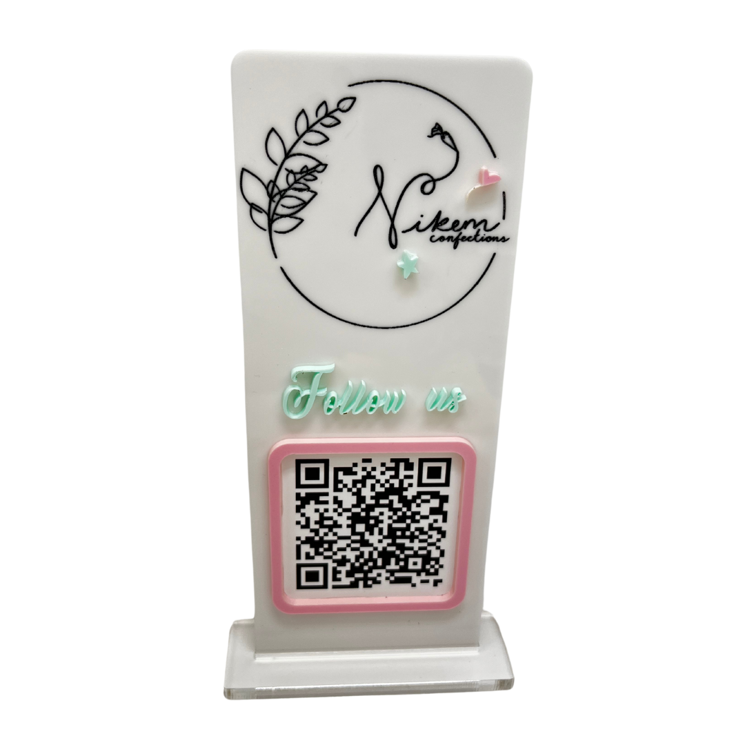 QR Acrylic Sign. 3" x 7.5"