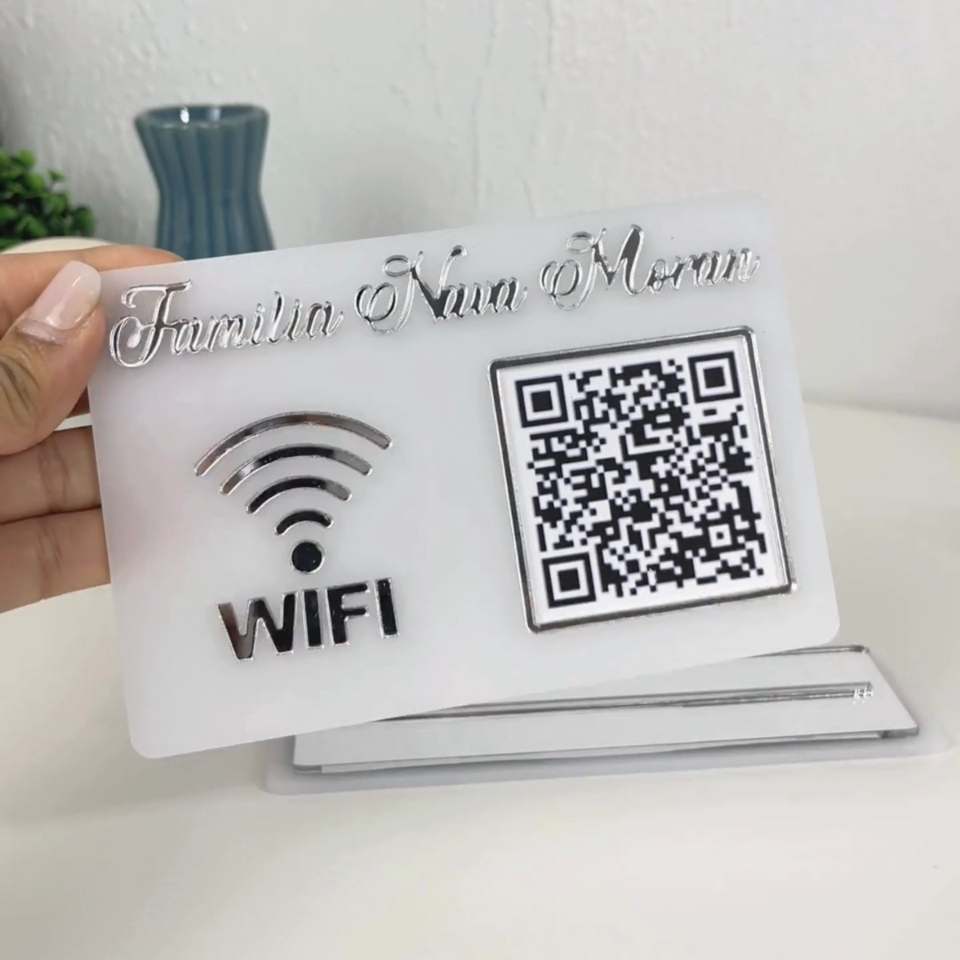 Aviso Wifi en Acrilico. 4" x 6"