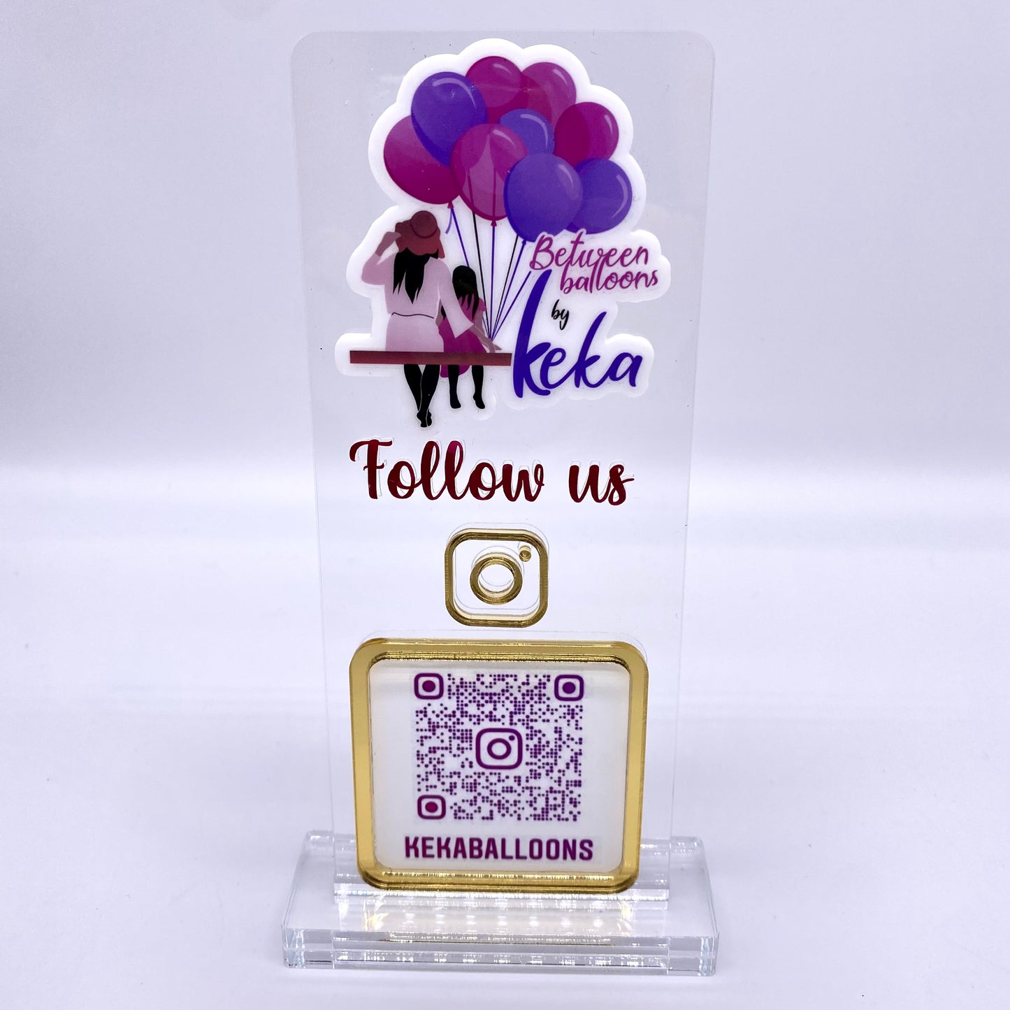 QR Acrylic Sign. 3" x 7.5"