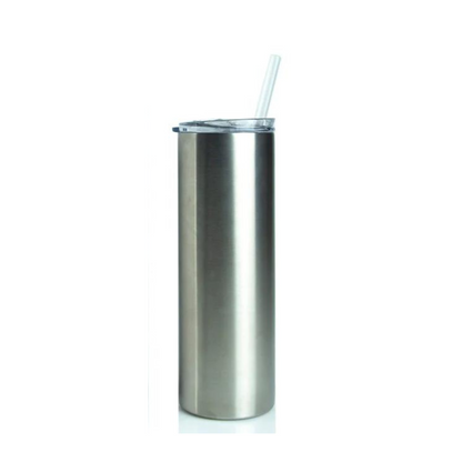 Straight Skinny Tumbler W/Sliding Lid &amp; Straw. 15, 20 &amp; 30oz