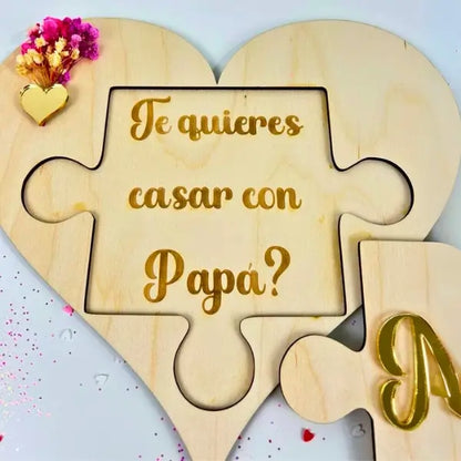 Corazón de Madera Personalizado para Pedir Matrimonio