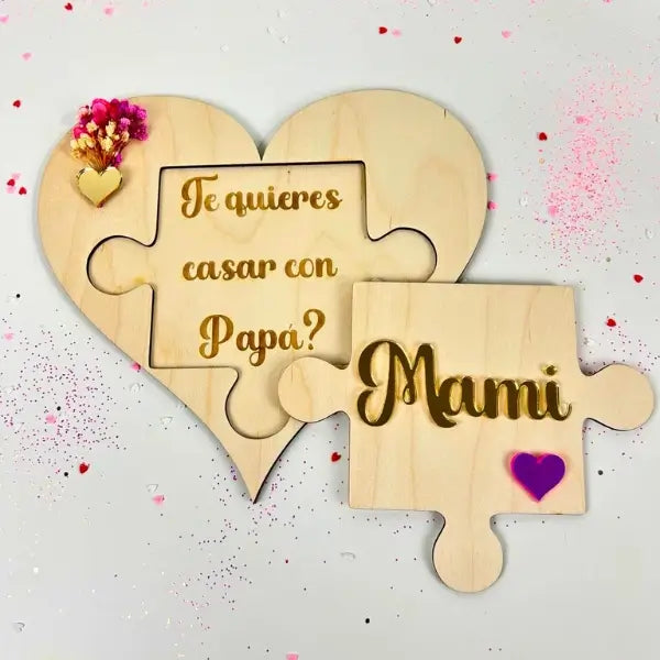 Corazón de Madera Personalizado para Pedir Matrimonio