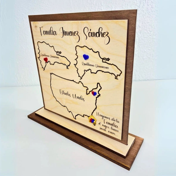 Cuadro de Madera Personalizado – Una Historia de Amor en Mapas