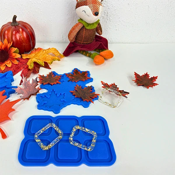 Set de Moldes de Silicón – Hojas de Maple + Hebillas Rectangulares
