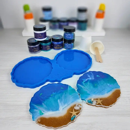 Molde Doble para Posavasos Grande de Resina