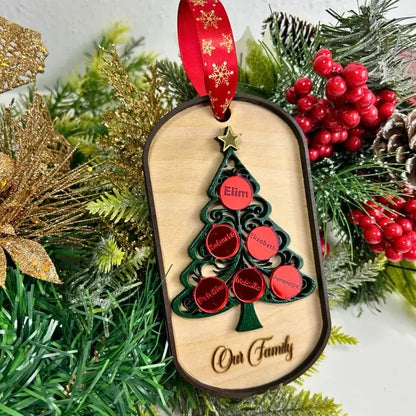 Ornaments Personalizado Arbol de Navidad Our Family