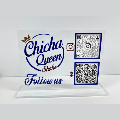 QR Acrylic Sign. 8.5" x 6"