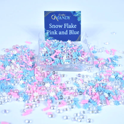 Snow Flake Pink and Blue