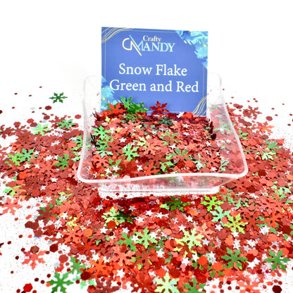 Snow Flake Green and Red